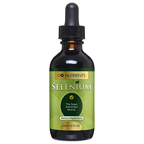 Go Nutrients Selenium 200 mcg Supplement, Yeast-Free Liquid Drops, Selenium Drops, Herbal Supplements with Trace Mineral Selenium and Purified Water, Selenium Liquid - 1.0 oz Bottle