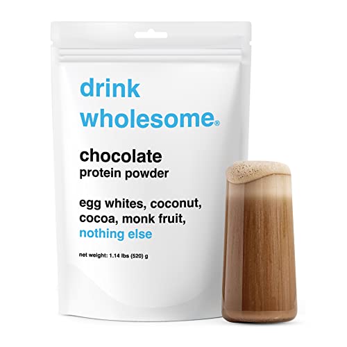drink wholesome Chocolate Egg White Protein Powder | Easy to Digest & Gut Friendly | All Natural Ingredients | Minimally Processed | Dairy Free | No Additives, No Lactose | 20g Protein