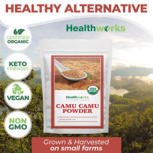 Healthworks Camu Camu Powder Organic (8 Ounces) | All-Natural & Certified Organic | Antioxidants, Vitamin C & Potassium | Peruvian Origin | Juices, Teas & Smoothies